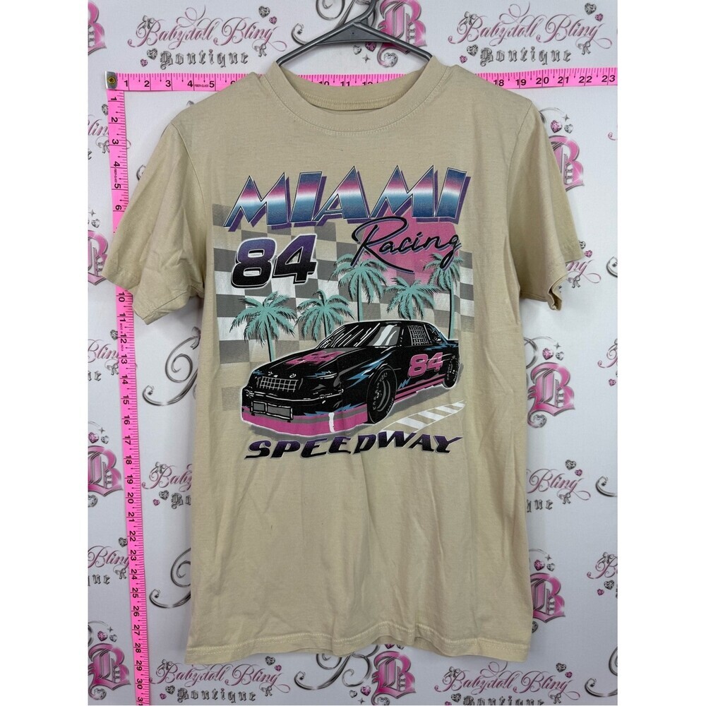 Thrift Shop Exchange Graphic Tee - Light Beige with Black Print